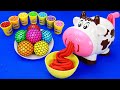 Satisfying Video l How To Make Rainbow Noddles in Miniature Foot & Ball Cutting ASMR
