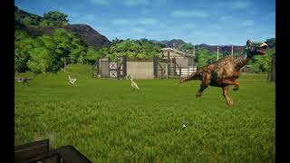 Jurassic World Evolution 1 restocking their food (got attacked by trex)