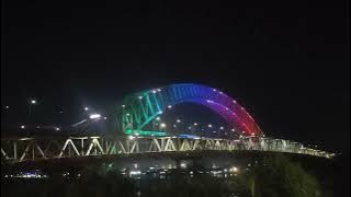 Keindahan Jembatan Sungai Mahakam Kalimantan Timur di malam hari view #harrishotel #kaltim