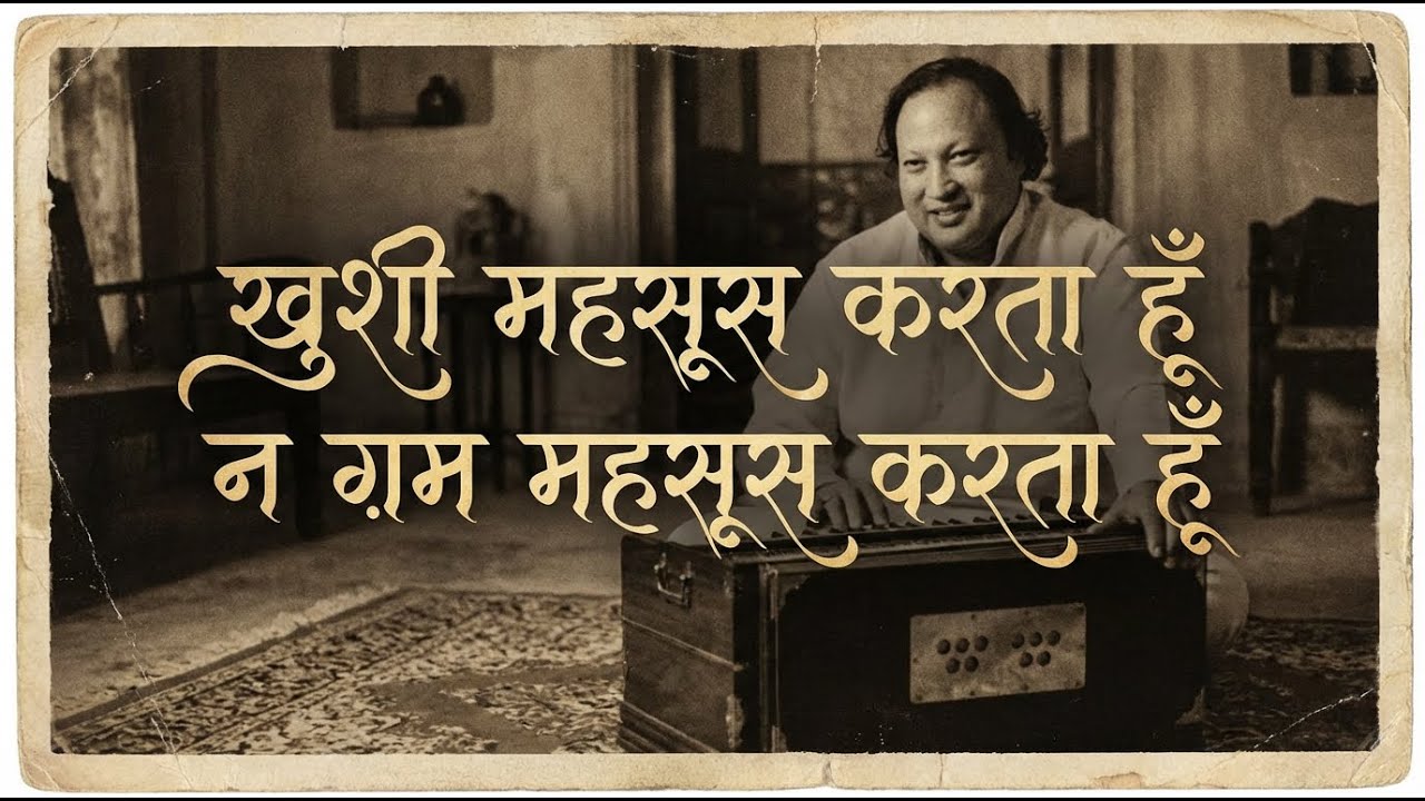 ख़ुशी महसूस करता हूँ न ग़म महसूस करता हूँ Nusrat Fateh Ali Khan Style Bezubaan Ishq Shayar Ghazal