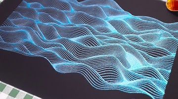 Perlin landscape - pen plotter timelapse