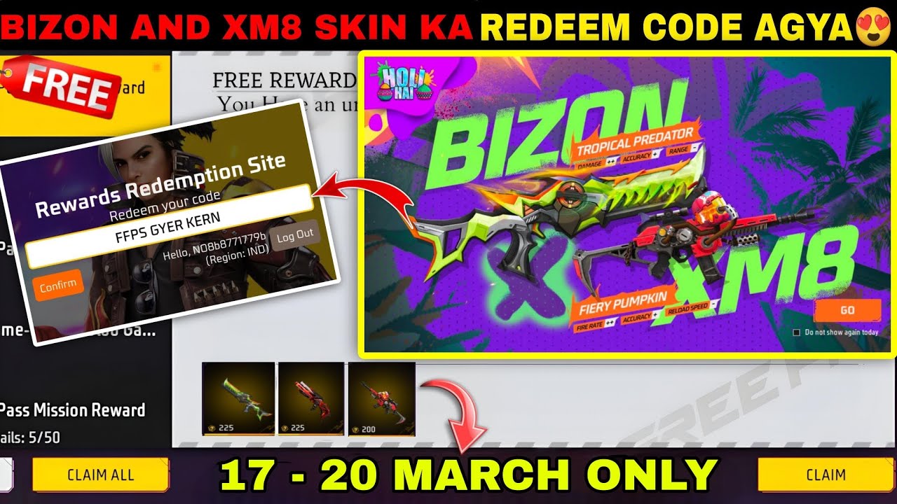 FREE FIRE REDEEM CODE TODAY 20 MARCH REDEEM CODE FREE FIRE | FF REDEEM CODE TODAY 20 MARCH