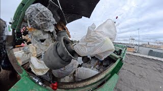Waste Management commercial front load garbage truck 
