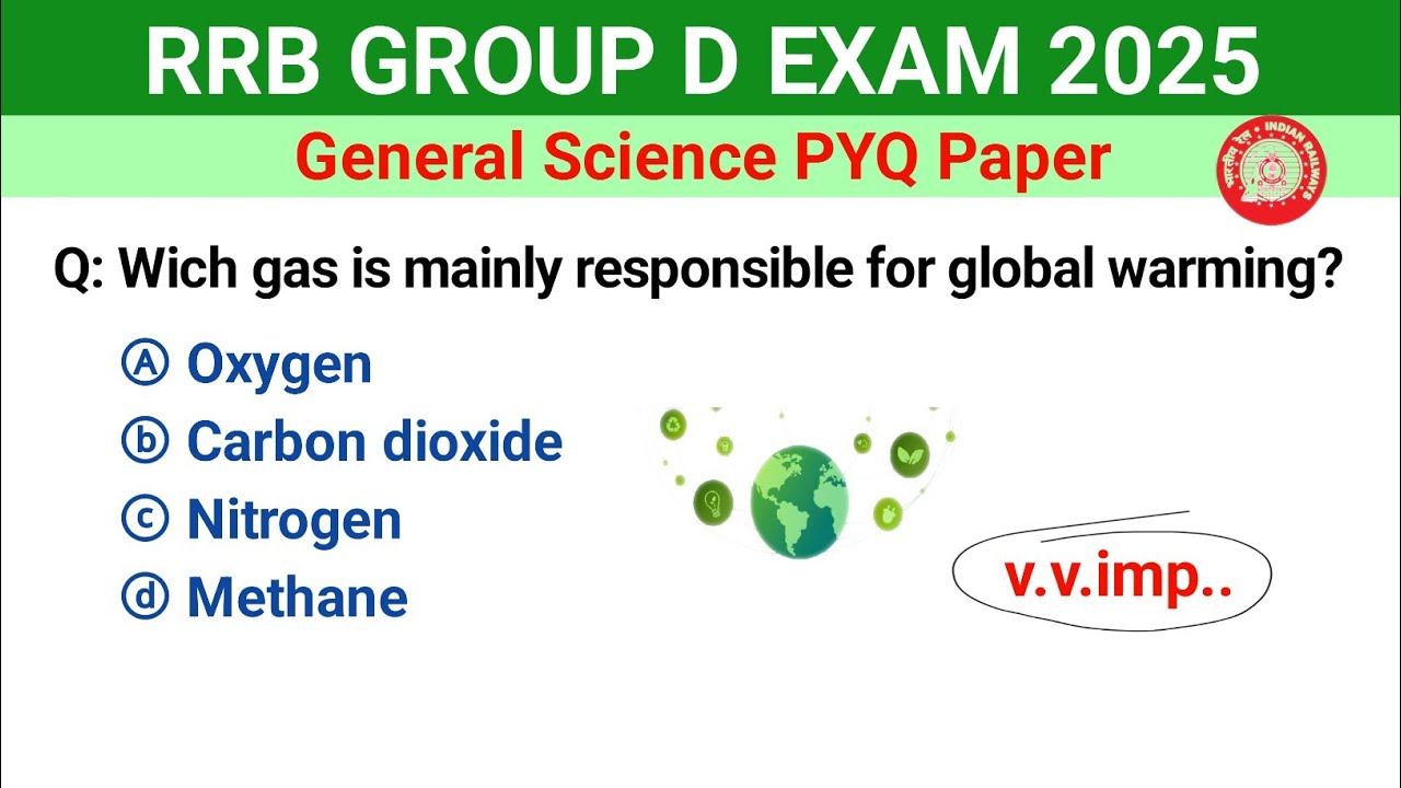 Экзамен RRB, группа D, 2025 | Экзаменационный билет RRB, группа D по естествознанию за прошлый го...