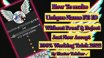 How To Make Unique Name Facebook Account 2022 || Unique Invalid Name Facebook Account 2022