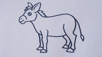 How to draw a Donkey 🐴 easy step by step/ Animal drawing