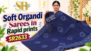 Soft Organdi Sarees in Rapid Prints | Elegant & Trendy Printed Saree Collection | Jejis Vlogs screenshot 2