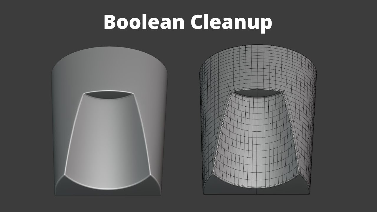 Blender Boolean Cleanup Topology Study  1