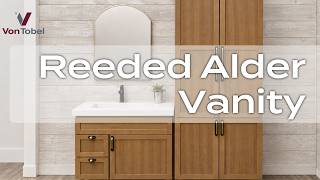 Bathroom Showroom Spotlight Reeded Vanity with Matte Cultured Marble Mixed Metal Hardware