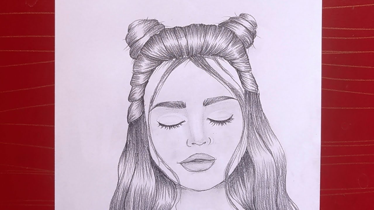 Easy way to draw a girl sketch for beginners pencil sketch YouTube