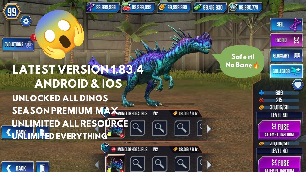 JURASSIC WORLD MOD UNLIMITED EVERYTHING safe it no bane! YouTube