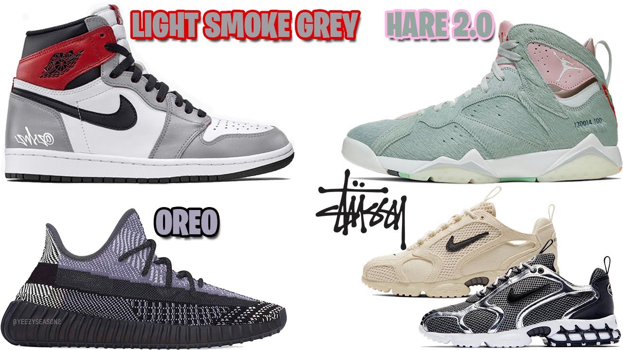 AIR JORDAN 1 HIGH OG LIGHT SMOKE GREY, AJ 7 HARE 2.0, STUSSY SPIRIDON ...