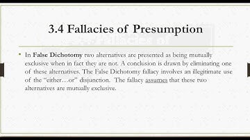 3.4 Fallacies of Presumption