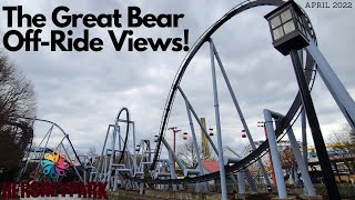 The Great Bear at Hersheypark! Off-Ride Views! April 2022!