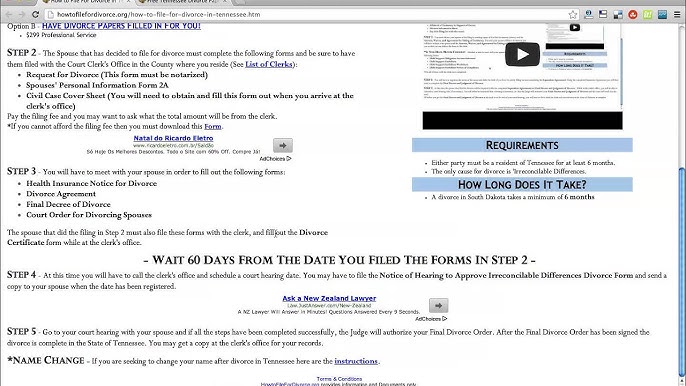 How To File For Divorce In Tennessee Youtube