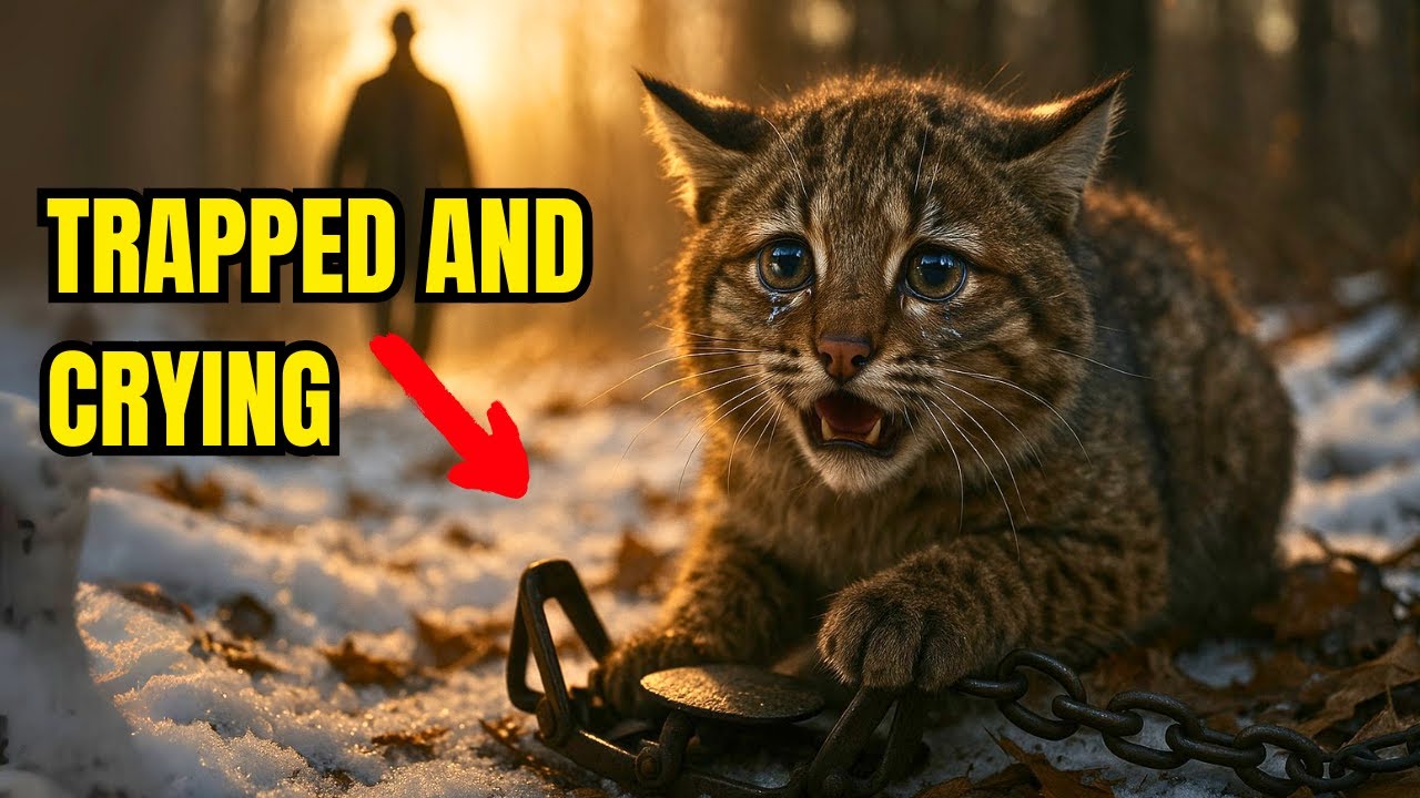 A bobcat was TRAPPED and CRYING… but ONE MAN changed everything