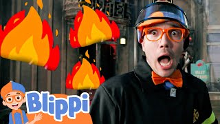 Can Firefighter Blippi Save the Day? | Pretend Play | Jobs \u0026 Careers | Educational Videos For Kids