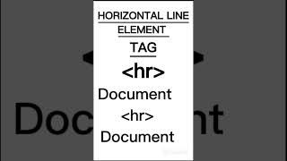 HORIZONTAL LINE ELEMENT AND TAG | hr | HTML #html