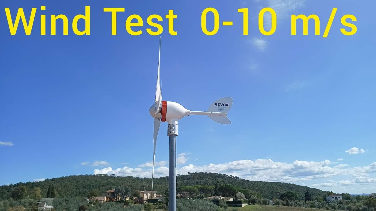 Wind test china turbine 12v Vevor 5 blades 300 W battery charge permanent magnet motor #windturbine