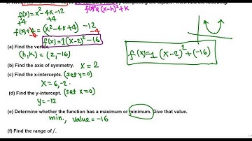 Quadratic function in standard form (college algebra)