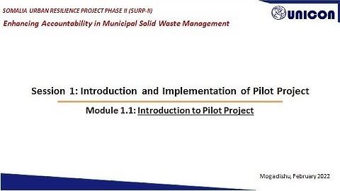 Module 1.1: Introduction to Pilot Project