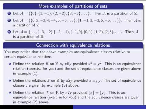 Section 3.3, part 1 Partitions