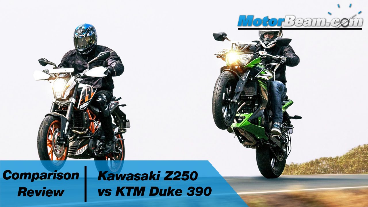 Kawasaki Z250 Vs KTM Duke 390 Comparison Review MotorBeam YouTube Kawasaki Z250 Vs KTM Duke 390 Comparison Review MotorBeam YouTube