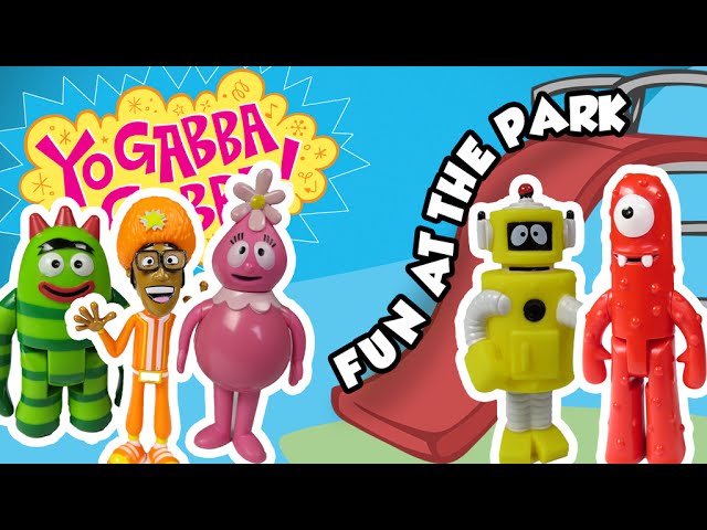 YO GABBA GABBA Parody Brobee, Muno, Plex, Foofa & Yo Gabba Gabba Toys At  The Park 