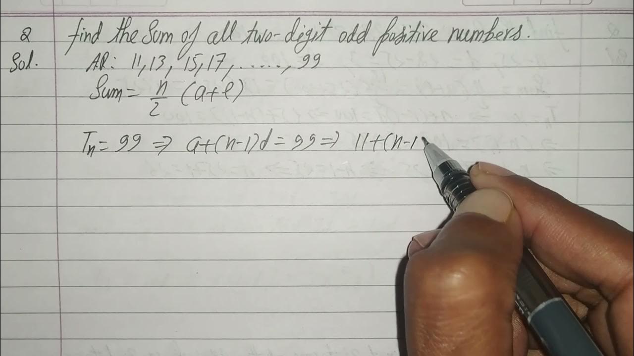 find-the-sum-of-all-two-digit-odd-positive-numbers-class-10-youtube