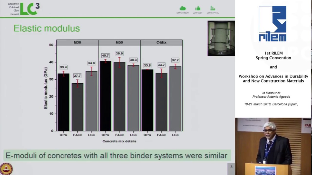 Concrete with limestone calcined clay cement and other admixtures, by Ravindra Gettu