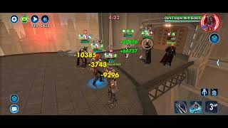 SWGOH Grand Arena 3v3 Bo-Katan Mand'alor vs DT Moff Gideon, Scout Trooper and Gideon.