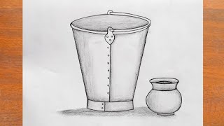 How to draw a Bucket / Balti drawing easy || Made by Monika || - YouTube