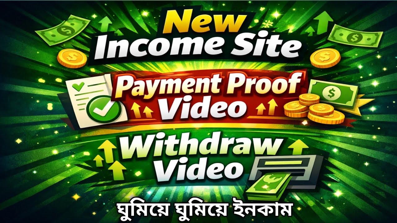 ঘুমিয়ে ঘুমিয়ে ইনকাম করুন । Payment Proof Video । New Income Site