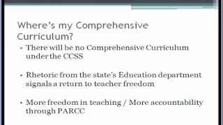 2012 Guide to CCSS and PARCC Part 10 Where is the CCSS Comprehensive Curriculum?