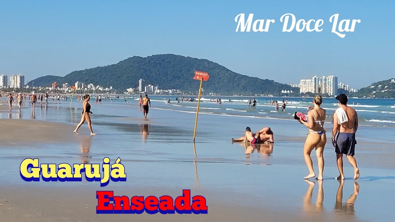 Guarujá - Praia da Enseada - Sabadão de muito calor e praias movimentadas 4K