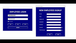 New Employees Login and Signup Form Excel VBA