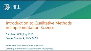 Session 1: Introduction to Qualitative Methods in Implementation Research