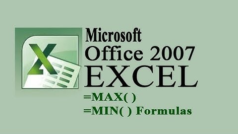 MS Excel 2007 || Max and Min Functions