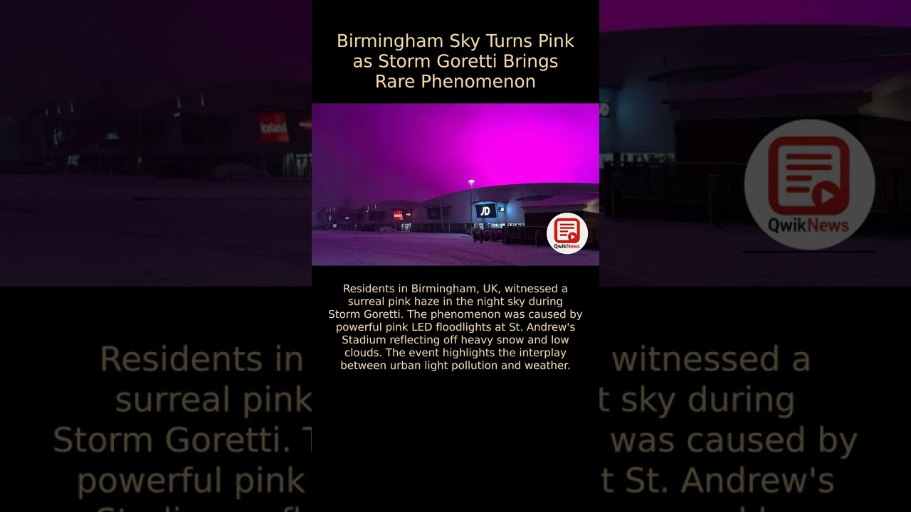 Birmingham Sky Turns Pink During Storm Goretti