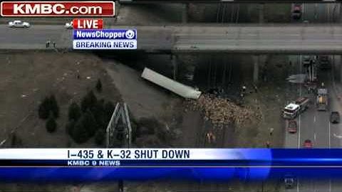 Fiery Crash Shuts Down NB I-435, EB K-32