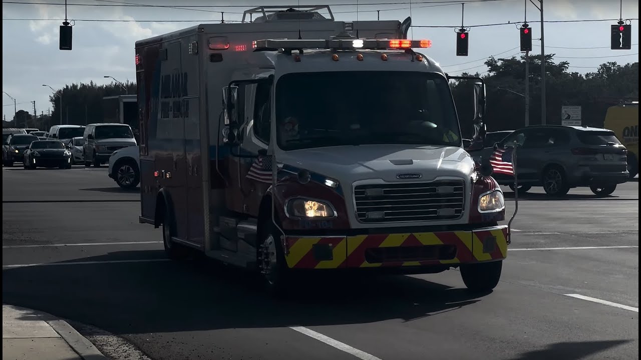 Miramar Fire Rescue (R100) transporting | Lights, Sirens - YouTube