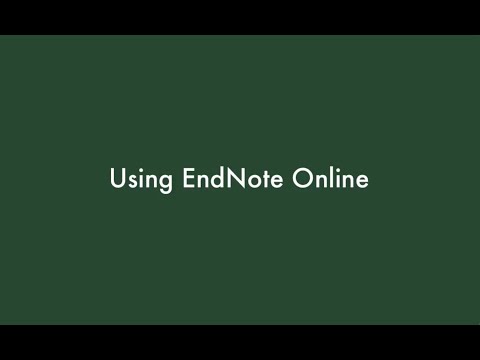 Using EndNote Online