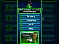 Sports | Sports video | Question | MCQ | Quiz | #football #sports #sportsvideo #shorts #shortsvideo
