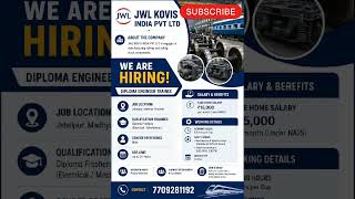 🚨 Diploma Freshers Hiring Alert 2026 | ₹15,000 Salary 💼 | Jabalpur Jobs | Apply Now 🔥