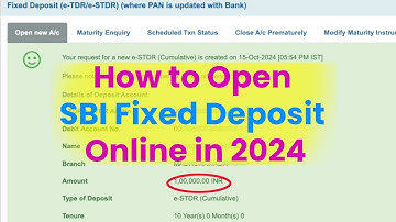 How to Open SBI Fixed Deposit Online in 2024 | 1 Lakh FD opening in SBI