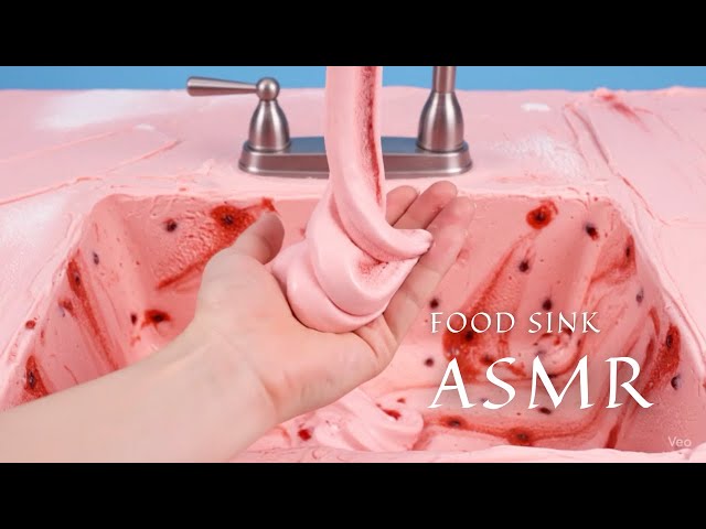 【ASMR】食べ物でできた不思議なシンクを使う音｜作業・睡眠用に