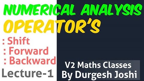 Numerical Analysis|Operator