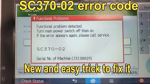 sc370-02 | new and easy trick to fix sc370-02 | sensor calibration error of Ricoh