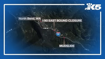 I-90 closed eastbound at North Bend due to mudslide