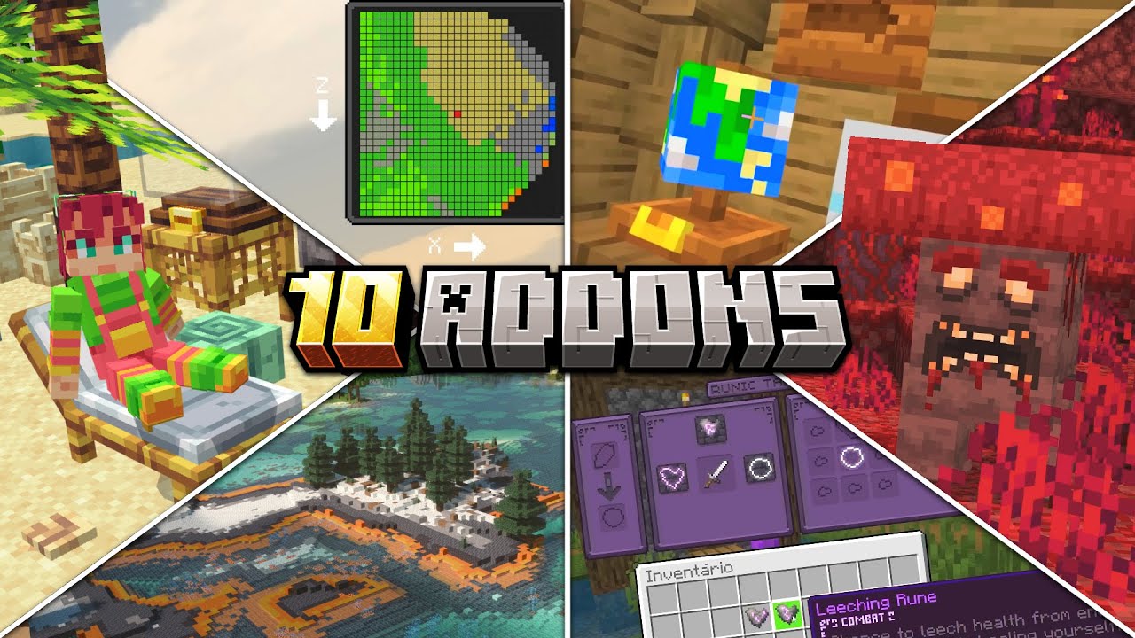 TOP 10 ADDONS PARA MINECRAFT PE 1.21 (Bedrock) - YouTube